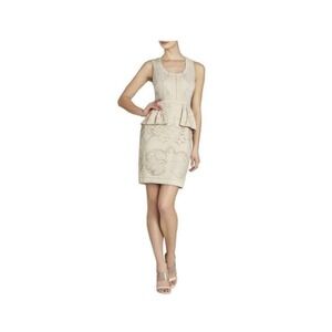 Bcbg‎ Maxazria Dress Ivory Lace Peplum Sz 6 Etna Bridal Cocktail Event